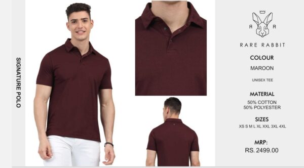 Signature Polo Tee Maroon