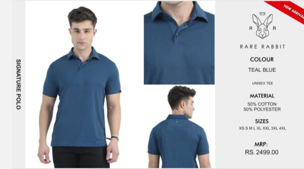 Signature Polo Tee Teal Blue