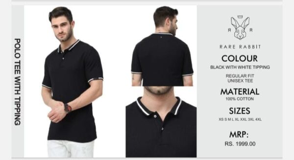 Tipping Polo Tee Black