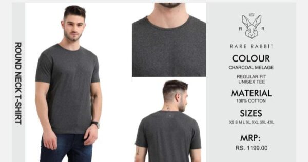 Regular Round Neck Charcoal
