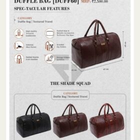 Textured Travel Duffle Bag With Shoe Pocket
