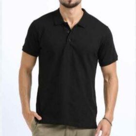 ORGANIC PLAIN POLO BLACK