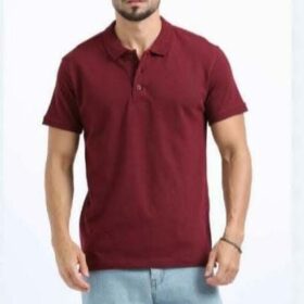 ORGANIC PLAIN POLO MAROON