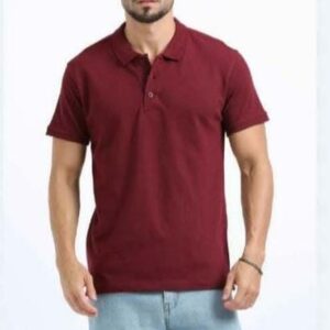ORGANIC PLAIN POLO MAROON