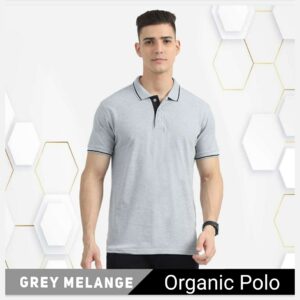 Organic Tipping Polo Grey Melangn
